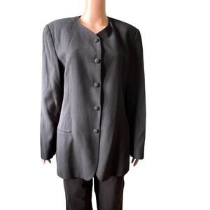 Talbots Wool Blazer 16 Vintage Tunic Length Preppy Minimalist Career Academia